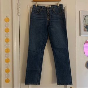 reformation mid rise straight leg jeans
